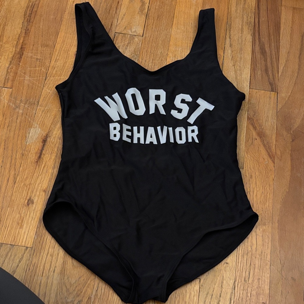 Black Graphic Swimsuit